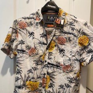 Men's Casual Button Up Hawaiian Shirt (Floral)